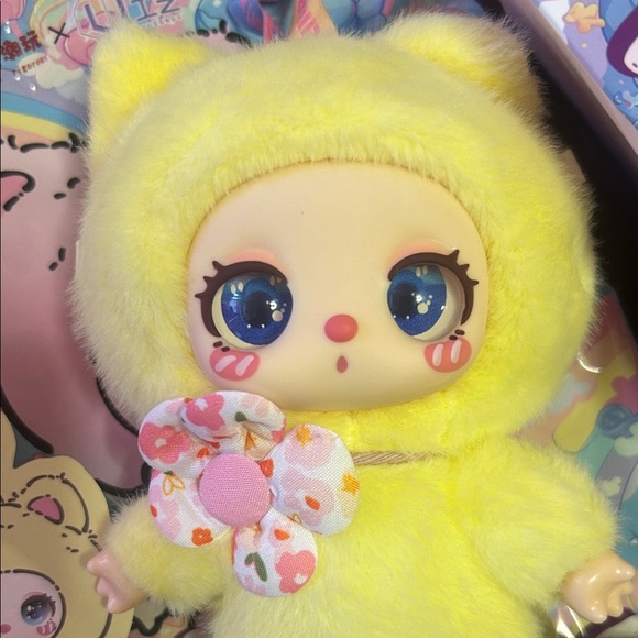 Yellow Plush Doll with Floral Detail - Picture 2 of 7